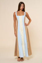 Load image into Gallery viewer, LAST ONE Yellow Color Block Square Neck Maxi Dress

