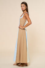 Load image into Gallery viewer, LAST ONE Yellow Color Block Square Neck Maxi Dress
