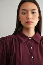 Load image into Gallery viewer, NEWEST ARRIVAL *PREORDER 11/19* Wine Button Down Blouse
