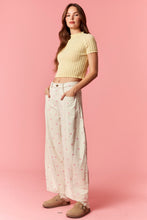 Load image into Gallery viewer, NEWEST ARRIVAL Cream/Baby Pink Polka Dot Barrel Jeans
