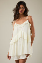 Load image into Gallery viewer, NEWEST ARRIVAL Ivory Ruffle Flare Romper
