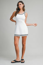 Load image into Gallery viewer, NEWEST ARRIVAL White/Black Scuba Contrast Athletic Dress
