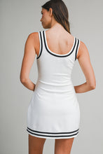 Load image into Gallery viewer, NEWEST ARRIVAL White/Black Scuba Contrast Athletic Dress
