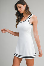 Load image into Gallery viewer, NEWEST ARRIVAL White/Black Scuba Contrast Athletic Dress
