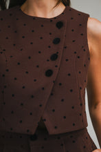 Load image into Gallery viewer, NEWEST ARRIVAL Brown/Black Polka Dot Pleated Shorts Set

