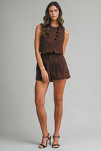 Load image into Gallery viewer, NEWEST ARRIVAL Brown/Black Polka Dot Pleated Shorts Set
