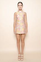 Load image into Gallery viewer, NEWEST ARRIVAL Pink/Yellow Floral Mock Neck Mini Dress

