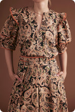Load image into Gallery viewer, NEWEST ARRIVAL Black/Rust Paisley Print Midi Skirt Set
