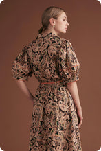 Load image into Gallery viewer, NEWEST ARRIVAL Black/Rust Paisley Print Midi Skirt Set
