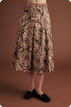 Load image into Gallery viewer, NEWEST ARRIVAL Black/Rust Paisley Print Midi Skirt Set
