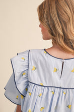Load image into Gallery viewer, LAST ONE Blue Lemon Embroidered Blouse
