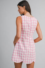 Load image into Gallery viewer, NEWEST ARRIVAL Pink Gingham Scallop Trim Dress
