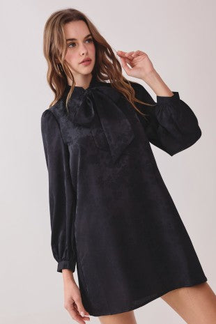 NEWEST ARRIVAL Hunter Green Bowtie Detail Mini Dress