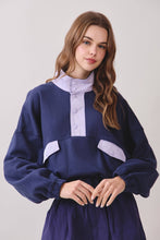 Load image into Gallery viewer, NEWEST ARRIVAL Navy Poplin Pullover Set

