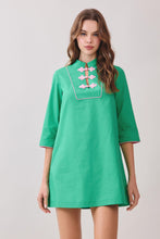 Load image into Gallery viewer, NEWEST ARRIVAL *PREORDER 2/11* Green/Pink Frog Button Detail Dress
