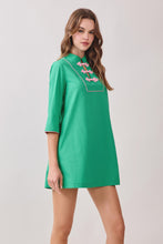 Load image into Gallery viewer, NEWEST ARRIVAL *PREORDER 2/11* Green/Pink Frog Button Detail Dress

