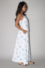 Load image into Gallery viewer, NEWEST ARRIVAL *PREORDER 2/1* Off White/Blue Seashell Maxi Dress
