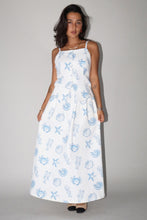 Load image into Gallery viewer, NEWEST ARRIVAL *PREORDER 2/1* Off White/Blue Seashell Maxi Dress
