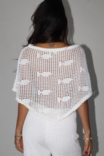 Load image into Gallery viewer, NEWEST ARRIVAL White Crochet Fish Cover Up Top
