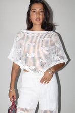Load image into Gallery viewer, NEWEST ARRIVAL White Crochet Fish Cover Up Top
