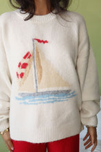 Load image into Gallery viewer, NEWEST ARRIVAL *PREORDER 3/3* Cream Sailboat Knit Sweater
