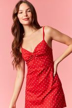 Load image into Gallery viewer, NEWEST ARRIVAL Red Polka Dot Twist Top Athletic Romper
