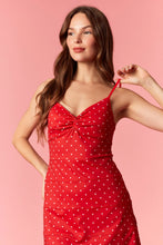 Load image into Gallery viewer, NEWEST ARRIVAL Red Polka Dot Twist Top Athletic Romper
