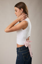 Load image into Gallery viewer, NEWEST ARRIVAL White Polka Dot Tie Back Sleeveless Sweater
