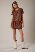Load image into Gallery viewer, LAST ONE Brown Lace Skort Set
