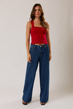 Load image into Gallery viewer, NEWEST ARRIVAL Red Square Neck Scallop Top
