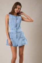 Load image into Gallery viewer, NEWEST ARRIVAL Denim Shirred Romper

