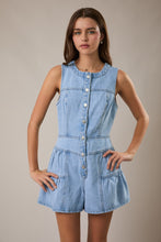 Load image into Gallery viewer, NEWEST ARRIVAL Denim Shirred Romper
