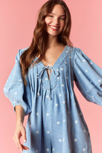 Load image into Gallery viewer, NEWEST ARRIVAL Denim Polka Dot Oversized Romper
