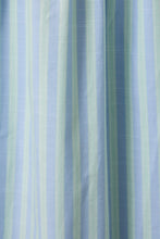 Load image into Gallery viewer, LAST ONE Blue/Mint Striped Front Ruched Tie Midi Dress
