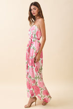 Load image into Gallery viewer, NEWEST ARRIVAL Pink Floral Strapless Scarf Midi Dress
