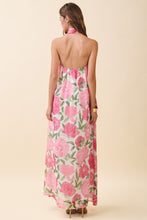 Load image into Gallery viewer, NEWEST ARRIVAL Pink Floral Strapless Scarf Midi Dress
