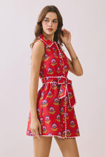 Load image into Gallery viewer, LAST ONE Berry Pink Scallop Trim Waist Tie Dress
