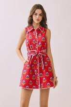 Load image into Gallery viewer, LAST ONE Berry Pink Scallop Trim Waist Tie Dress
