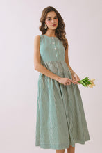 Load image into Gallery viewer, NEWEST ARRIVAL *PREORDER 4/1* Green Striped Smocked Midi Dress
