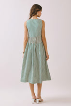 Load image into Gallery viewer, NEWEST ARRIVAL *PREORDER 4/1* Green Striped Smocked Midi Dress
