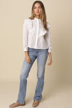 Load image into Gallery viewer, NEWEST ARRIVAL *PREORDER 2/13* White Eyelet Button Down Blouse
