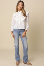 Load image into Gallery viewer, NEWEST ARRIVAL *PREORDER 2/13* White Eyelet Button Down Blouse

