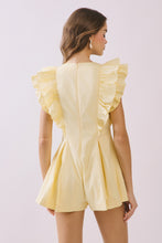 Load image into Gallery viewer, NEWEST ARRIVAL Pink or Yellow Ruffle Sleeve Romper
