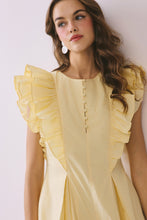 Load image into Gallery viewer, NEWEST ARRIVAL Pink or Yellow Ruffle Sleeve Romper
