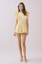Load image into Gallery viewer, NEWEST ARRIVAL Pink or Yellow Ruffle Sleeve Romper
