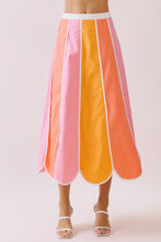 Load image into Gallery viewer, NEWEST ARRIVAL Orange/Pink Scallop Midi Skirt Set
