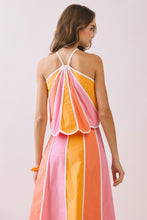 Load image into Gallery viewer, NEWEST ARRIVAL Orange/Pink Scallop Midi Skirt Set
