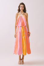 Load image into Gallery viewer, NEWEST ARRIVAL Orange/Pink Scallop Midi Skirt Set
