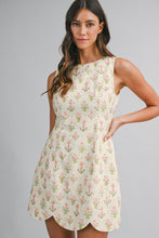 Load image into Gallery viewer, NEWEST ARRIVAL Coral Pink Floral Eyelet Scallop Dress
