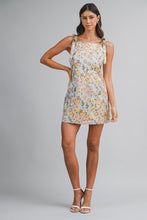 Load image into Gallery viewer, LAST ONE Dusty Blue Jacquard Floral Dress

